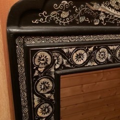 螺鈿細工 らでん細工の鏡  ミラーの画像