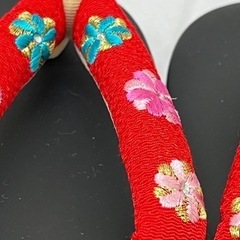 国産　子供用　草履　刺繍　鼻緒　花　こども　女の子　七五三の画像