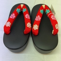 国産　子供用　草履　刺繍　鼻緒　花　こども　女の子　七五三の画像