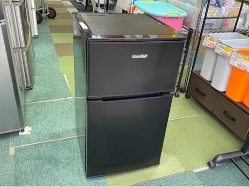 【リサイクルサービス八光】2022年製　COMFEE' 冷蔵庫 90L 2ドア 右開き ブラック RCT90BL(E)