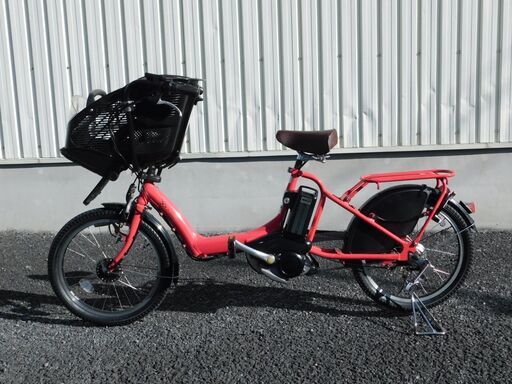 2014 子供乗せ3人乗り対応 ブリヂストン アンジェリーノ プティットe A20L84 レッド 8.7Ah サドル新品 車体＆バッテリー極めて良好! 自609