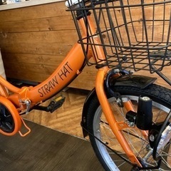 前後タイヤ・チューブ新品！】6段変速 20インチ折りたたみ自転車 オレンジ