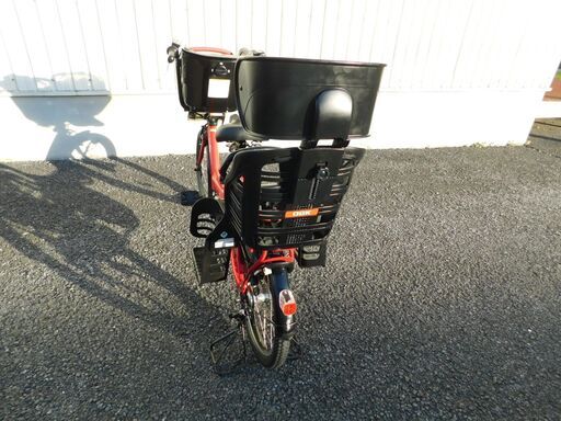 2015モデル 子供乗せ3人乗り仕様 ヤマハ PAS Kiss mini PM20K エスニックレッド 8.7Ah リヤチャイルドシート付 車体&バッテリー極めて良好! 自611