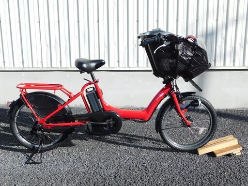 2015モデル 子供乗せ3人乗り対応! ヤマハ PAS Kiss mini PM20K エスニックレッド 8.7Ah 車体&バッテリー極めて良好! 自610