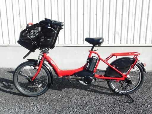 2015モデル 子供乗せ3人乗り対応! ヤマハ PAS Kiss mini PM20K エスニックレッド 8.7Ah 車体&バッテリー極めて良好! 自610