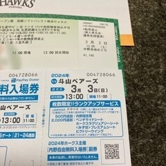 福岡ソフトバンクホークス　オープン戦　2試合分　2枚の画像