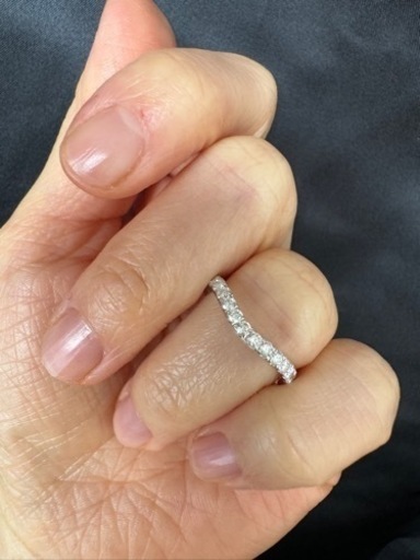 ⚫︎⚫︎⚫︎新品、未使用、10号⚫︎⚫︎⚫︎モアサナイトハーフエタニティリング　約0.39カラット　S925＋ホワイトゴールドコーティング（金メッキ）