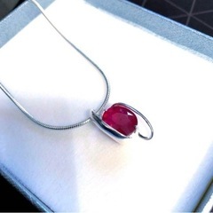 Ruby silver ネックレス　silver 925 ルビー刻印2.43ctの画像