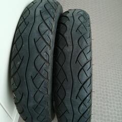 処分特価!バイクタイヤチューブレス100/80-10 46Jパンク履歴2本無しの画像