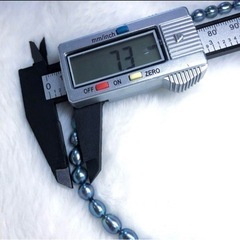 淡水パール　バロックブルー系パール　② ネックレスの画像