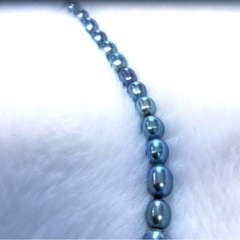 淡水パール　バロックブルー系パール　② ネックレスの画像