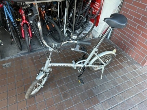 ★美品★16インチ　シングルギア折り畳み自転車　シルバー