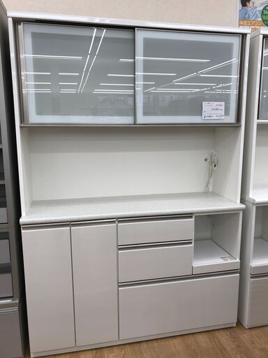 ★ジモティ割あり★ ニトリ 食器棚 ホワイト H200×W140×D45 クリーニング済み KJ4373