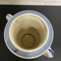 花瓶 フラワーベース インテリア 陶器 VINTAGE コレクション 白 青の画像