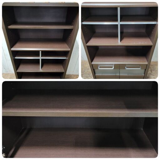 終 ニトリ フリスタ 87 DBR 収納家具/収納棚/本棚 W872×D350 終 ニトリ フリスタ 87 DBR 収納家具/収納棚/本棚 W872×D350