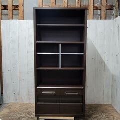 終 ニトリ フリスタ 87 DBR 収納家具/収納棚/本棚 W872×D350 終 ニトリ フリスタ 87 DBR 収納家具/収納棚/本棚 W872×D350