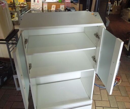 ニトリ ミニレンジボード フォルムN 幅60×高118.5cm ホワイト/白 キッチン 収納 家具 札幌市東区 新道東店