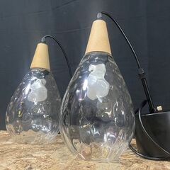 ★美品・北欧デザイン★　ガラスシェード ペンダントライト 室内照...