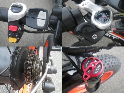 ■美車 使用少■電動アシスト自転車 電動バイク 次世代Smart eBike RICHBIT TOP016 オレンジ ファットバイク 