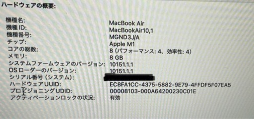 2020 Apple MacBook Air M1 ローズゴールド