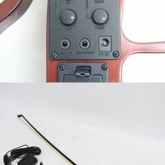 366)Valente EVN-37 エレキヴァイオリン ケース 弓 アダプター付き 電子バイオリン 通電確認済み 現状品の画像