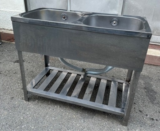 業務用 2槽シンク 幅900×奥450×高さ740(mm) 二層 二槽 2曹 流し台 厨房 二槽 二層 厨房機器 店舗用品 厨房機材 カフェ BAR バー 大阪発