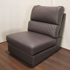 ≪zyt1365ジ≫ 3人掛けソファ ダイヤモンドステッチ 合皮 スツール付 グレー系 3Pソファ/オットマン/ダイヤステッチ 50618-03の画像
