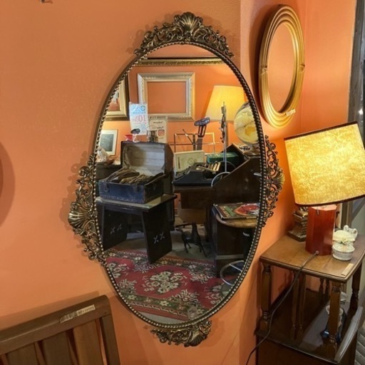 北海道 帯広 壁掛け ビンテージ ウォールミラー 鏡 アンティーク