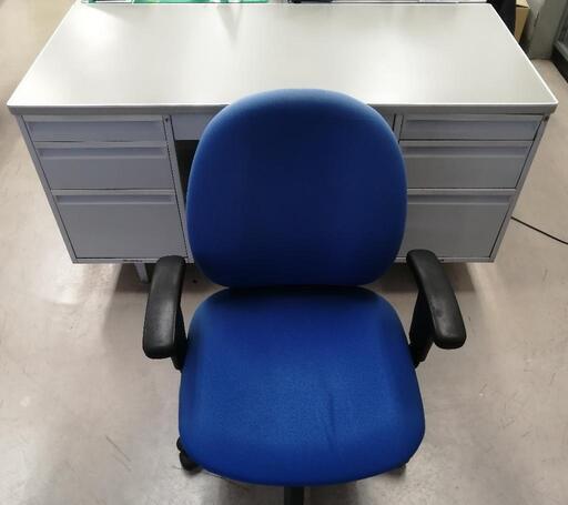 （中古）両袖机\u0026両袖回転椅子セット