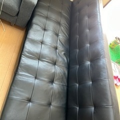 ソファベッド　合皮