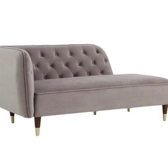 【値下げました】LOWYA ロウヤ 2人掛けカウチソファ ポケットコイル アンティーク風  約幅150cm グレーの画像