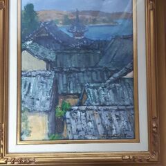 絵画　南涛　敬　尾道の屋並