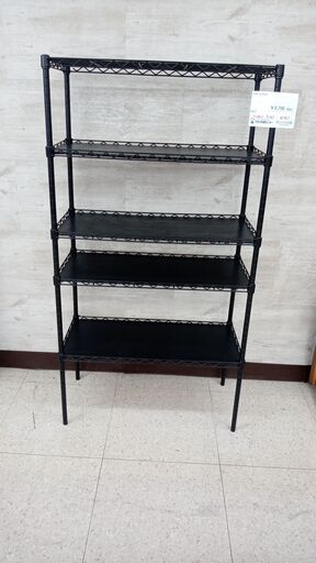★ジモティ割あり★  スチールラック 黒 H74.5×D34.5×W141 クリーニング済み TJ4317