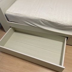 インテローグ セミダブル 収納ベッドマットレス付きニュアンスホワイト 白
