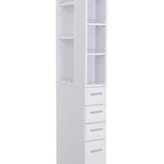 187t 隙間収納ラック  幅20.2cm奥行45cm ホワイト 高さ179.5cm 引き出し付 キッチン 洗面所 のすき間 の有効活用 スリム収納 SSK-T20W  y022103t 