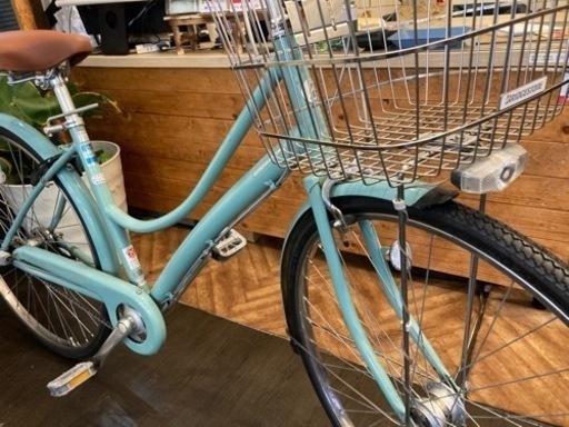 【ブリヂストンEBRIDGE前後タイヤ・チューブ新品！】LEDオートライト　内装3段　27インチ自転車　エメラルドグリーン