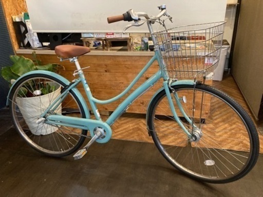 【ブリヂストンEBRIDGE前後タイヤ・チューブ新品！】LEDオートライト　内装3段　27インチ自転車　エメラルドグリーン