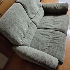 【値下げ！5000→1500円】二人掛けウッドフレームソファの画像