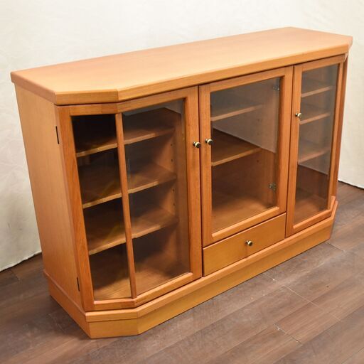 ヤ取終了9/6】≪zyt1367ジ≫ ガラス扉 サイドボード 扉3枚