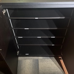 お店　大型保管棚　革製張りの画像