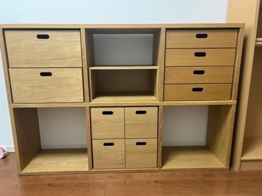 ★無印良品　スタッキングシェルフセット＋引き出しパーツ４つ