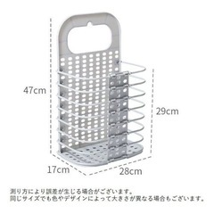 折りたたみ式洗濯かご　粘着フック付きの画像