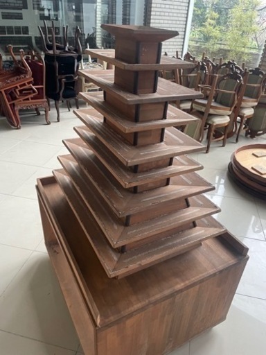 ディスプレイ台　１０段の塔　アンティーク？