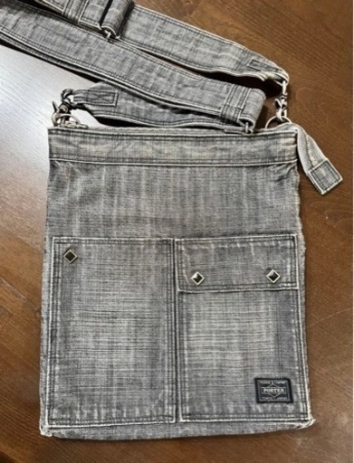 PORTER ブラックデニム　ショルダーバッグ