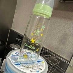哺乳瓶　chuchu スリム　ガラス