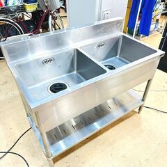 2/23【家具・家電複数購入で割引可】マルゼン シンク 2口 ステンレス 調理台