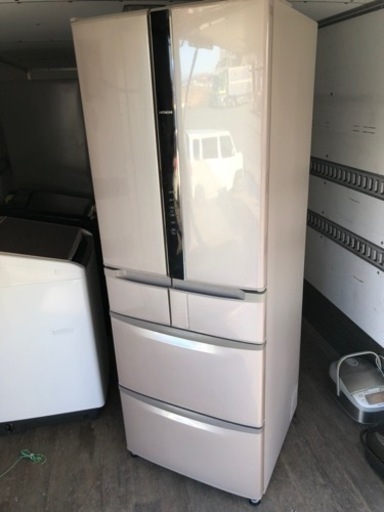 北九州市内配送無料　保証付き　日立 HITACHI R-F440D T [真空チルドFS冷蔵庫 （441L・フレンチドア） 6ドア ソフトブラウン]