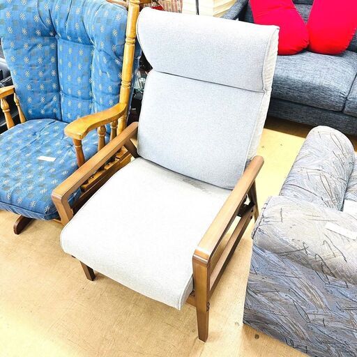 【引取限定・お買得品】ニトリ リクライニングソファ 手動 1人掛け 椅子