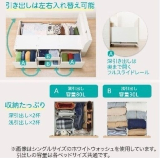 【お値下げ交渉】状態良好 ニトリ 収納付きシングルベッド