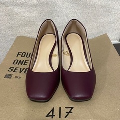 GU 23cm マシュマロ パンプス　ボルドー スクエアトゥ 赤の画像